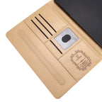3D dombornyomott vászon monogram tok Apple iPad kihajtható fedél állvány funkcióval