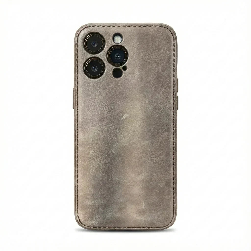 Coque iPhone en cuir au tannage végétal fabriquée à la main – Édition Patine Vintage