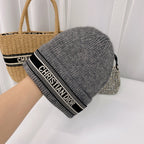 Vintage Oblique Wool Knit Beanie | Luxury Designer Winter Hat