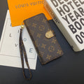 MONOGRAM CANVAS LEREN PORTEFEUILLE SAMSUNG MOBIEL TELEFOONHOESJE