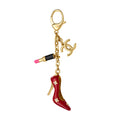 Glam High‑Heel Lipstick Bag Charm Keychain