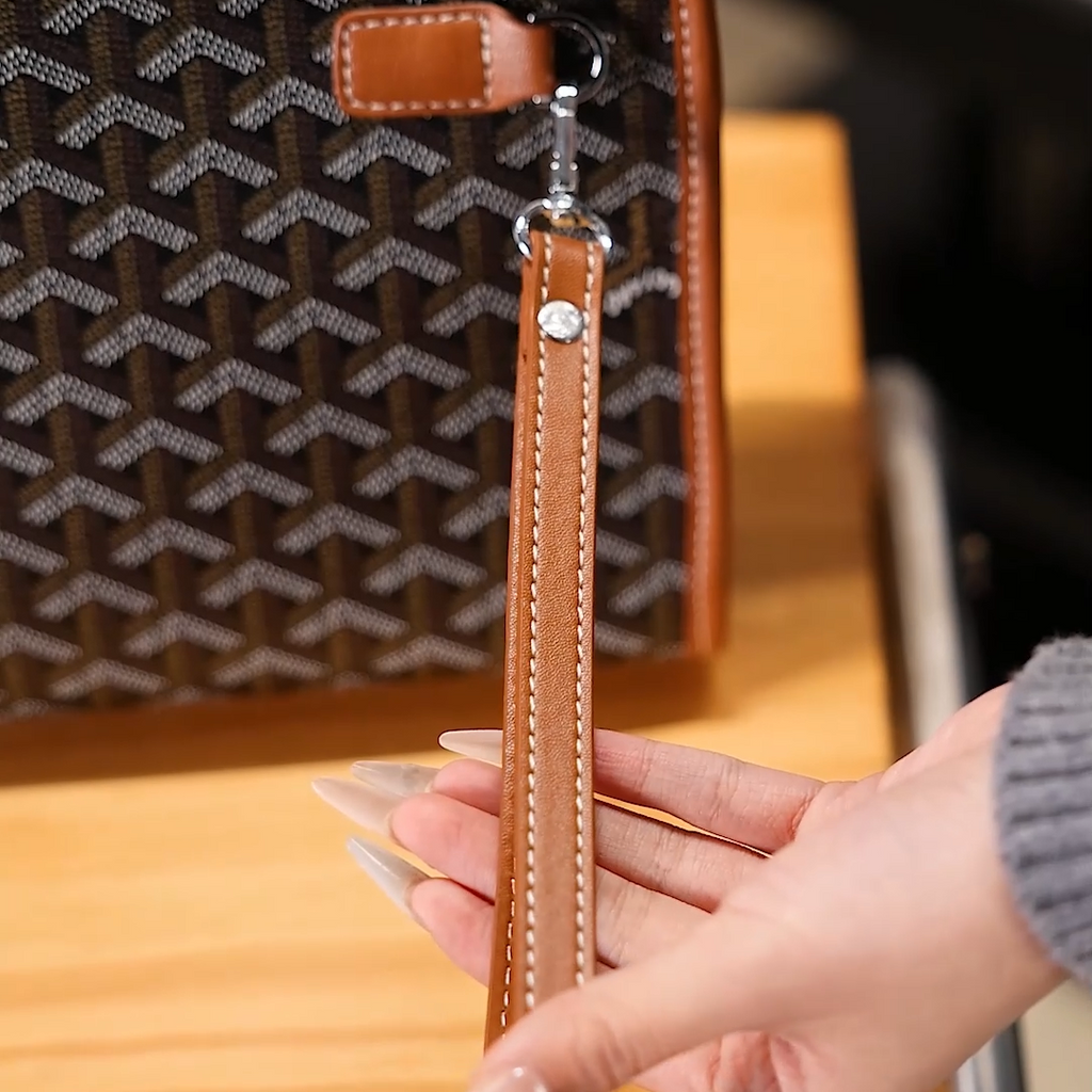 Luxury Pattern Wristlet Clutch — Zippered Designer Style Handbag with Detachable Strap