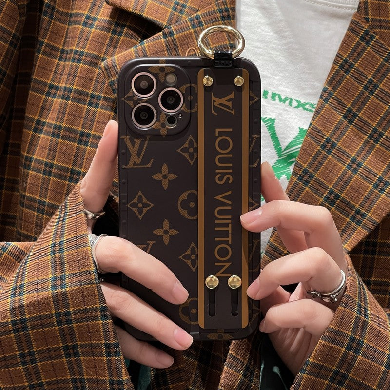 Luxuriöse iPhone-Hülle mit braunem Armband