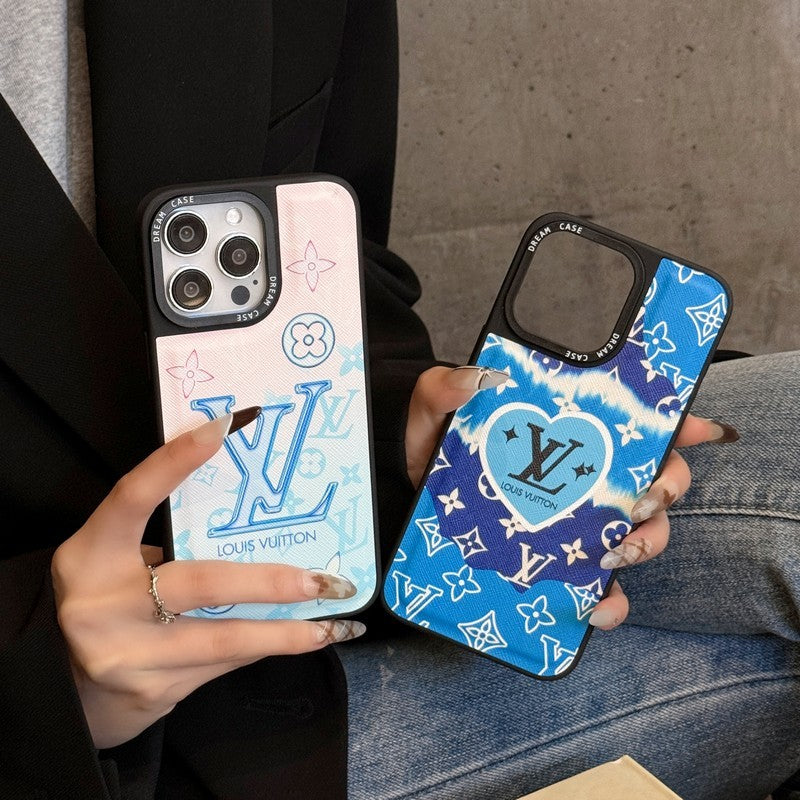 高級ブルーレザーiPhoneケース