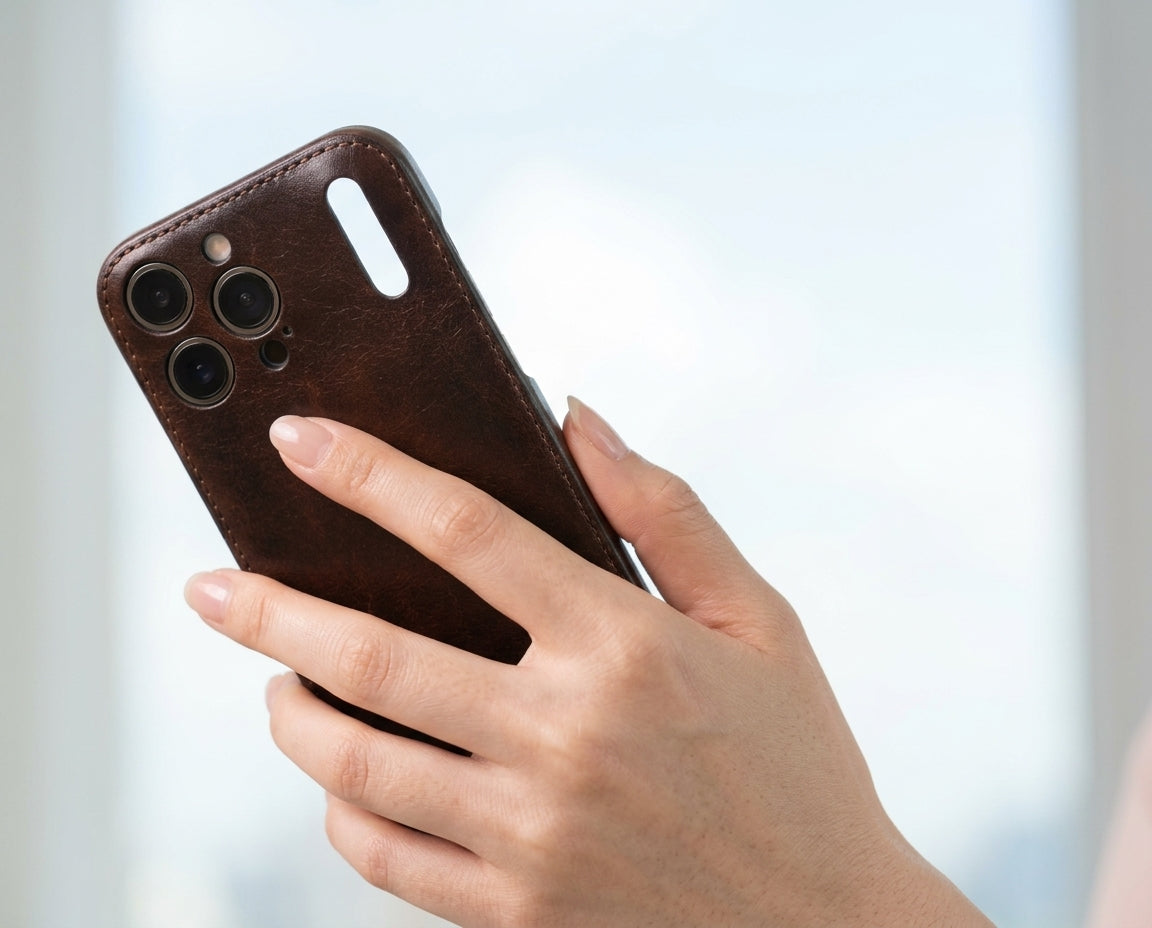 Handcrafted Vegetable-Tanned Leather iPhone Case – Vintage Patina Edition