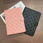 3D dombornyomott vászon monogram tok Apple iPad kihajtható fedél állvány funkcióval