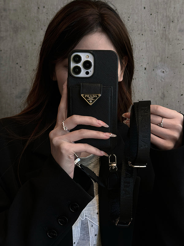 Luxus Crossbody bőr iPhone tok