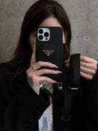 Luxus Crossbody bőr iPhone tok
