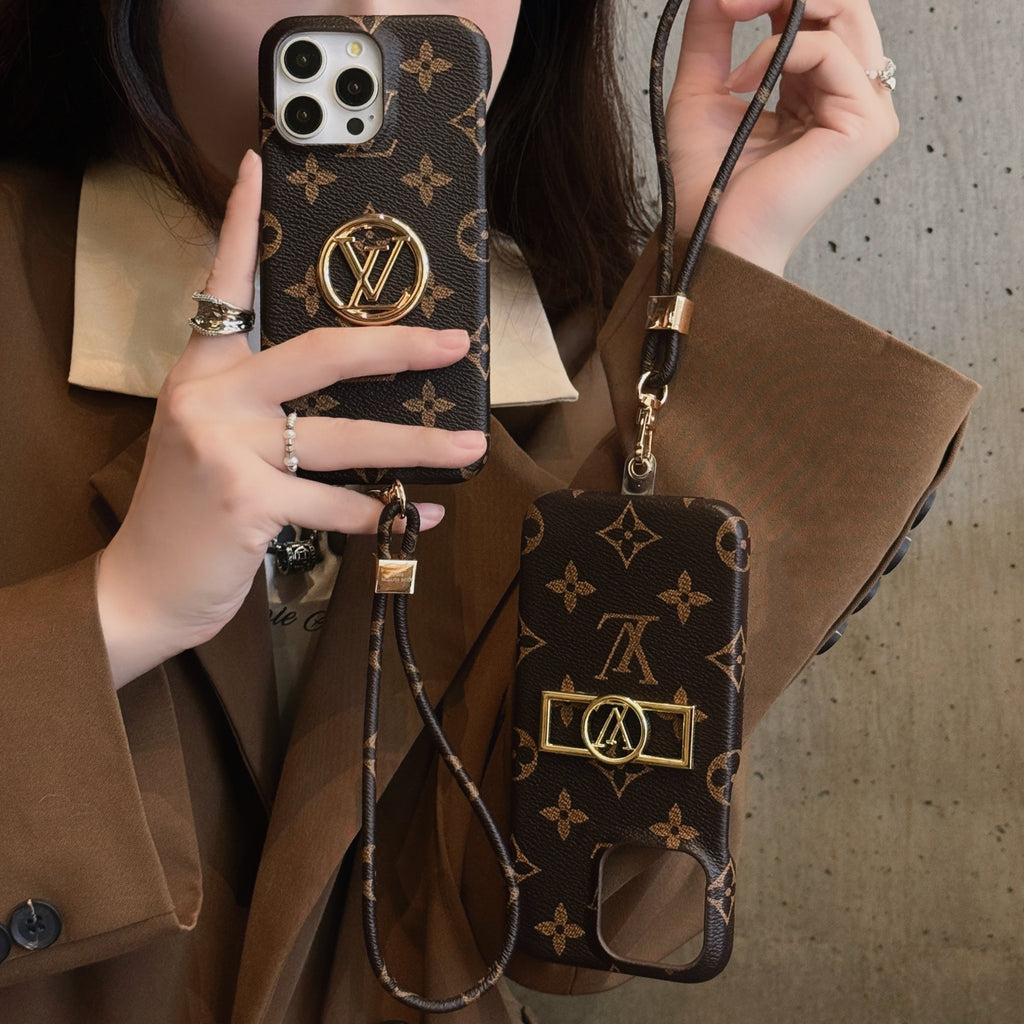Custodia per iPhone con catena porta carte di lusso