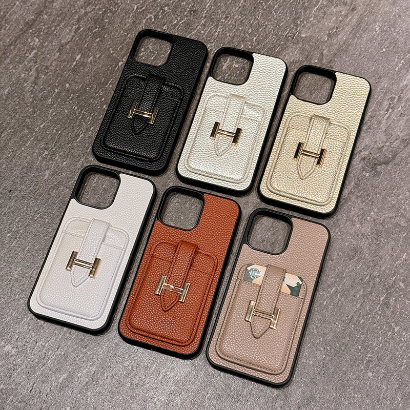 H 卡包皮革 iPhone 保護殼