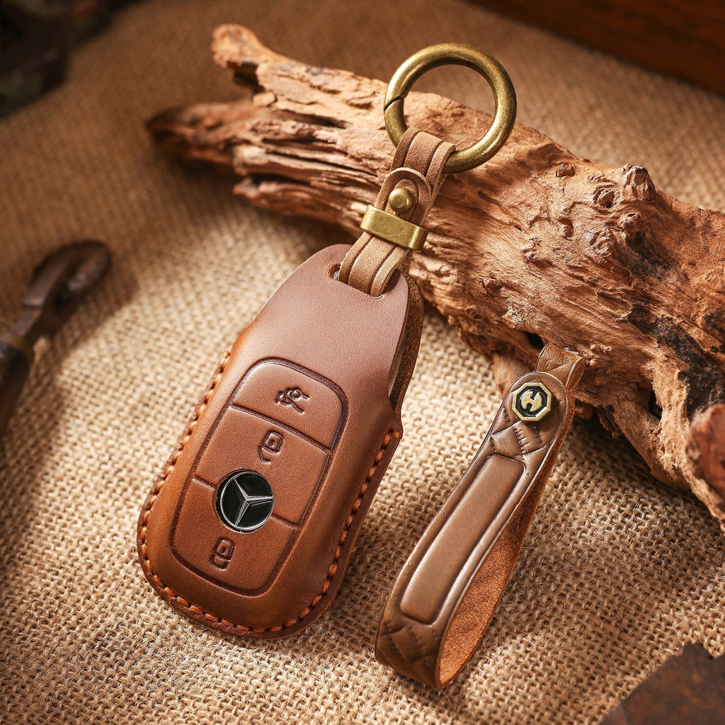 Top Grain Leather Mercedes Key Case