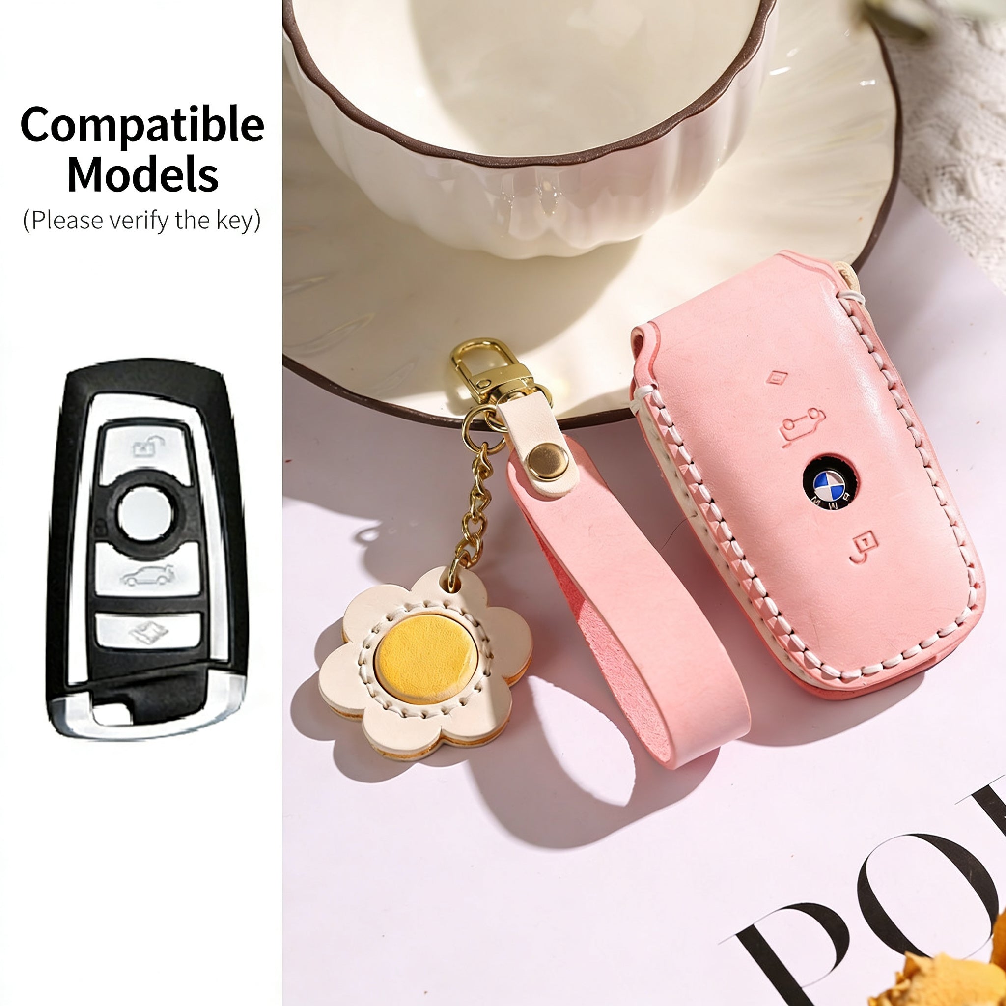 Handmade Genuine Leather Key Case for BMW