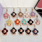 Flower Leather Bag Charm | Cute Keychain & Handbag Accessory