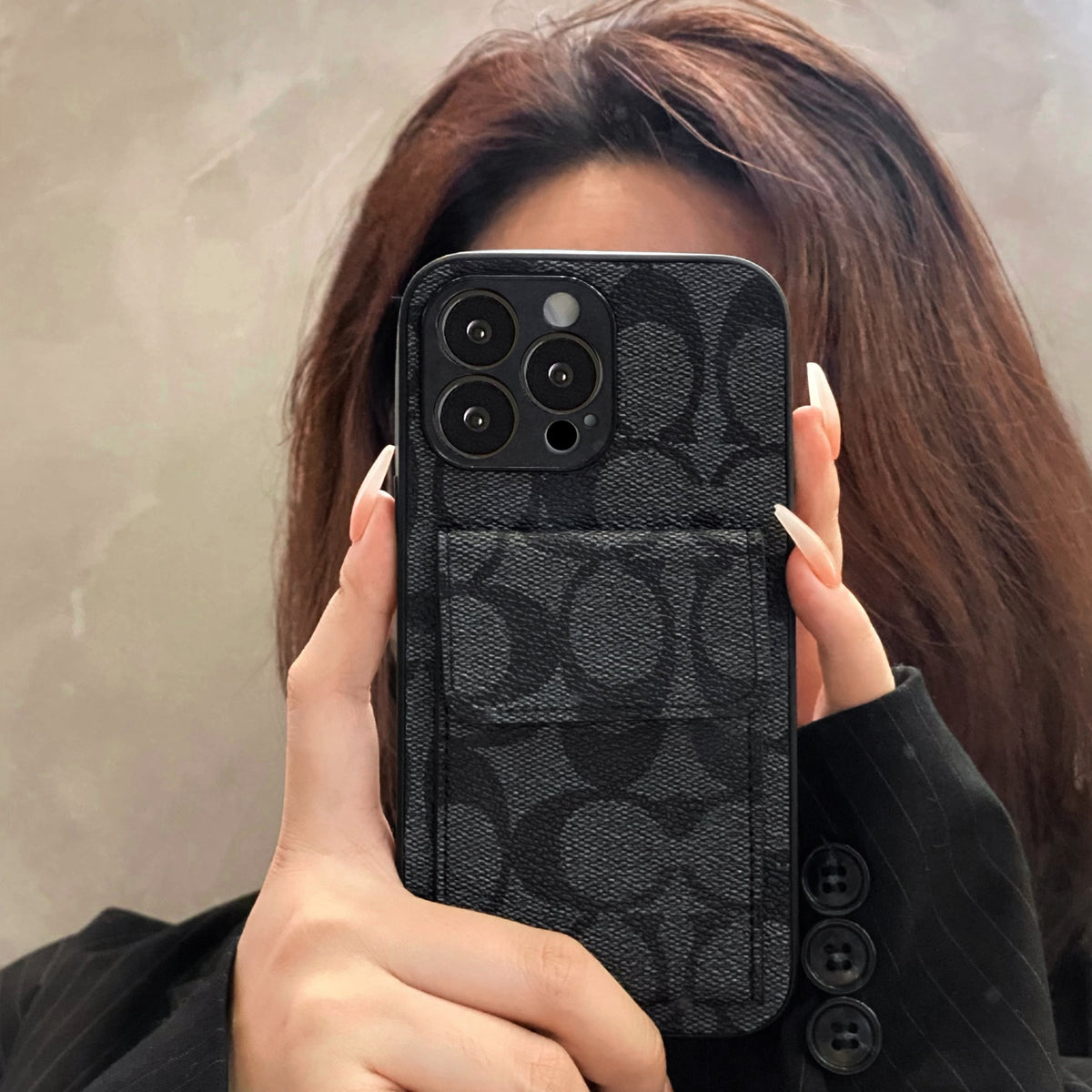 Κλασική θήκη iPhone με Wallet Black-HP240513