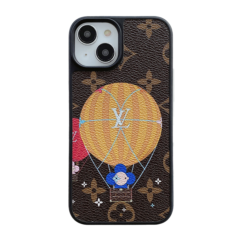 Luxe leren iPhone-hoesje met ballon & hart
