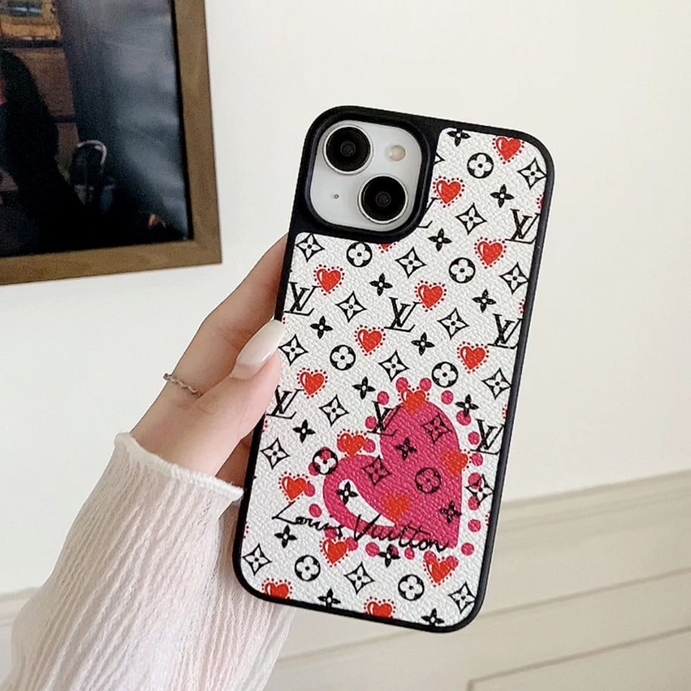 Luxe leren iPhone-hoesje met ballon & hart