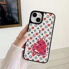 Luxe leren iPhone-hoesje met ballon & hart