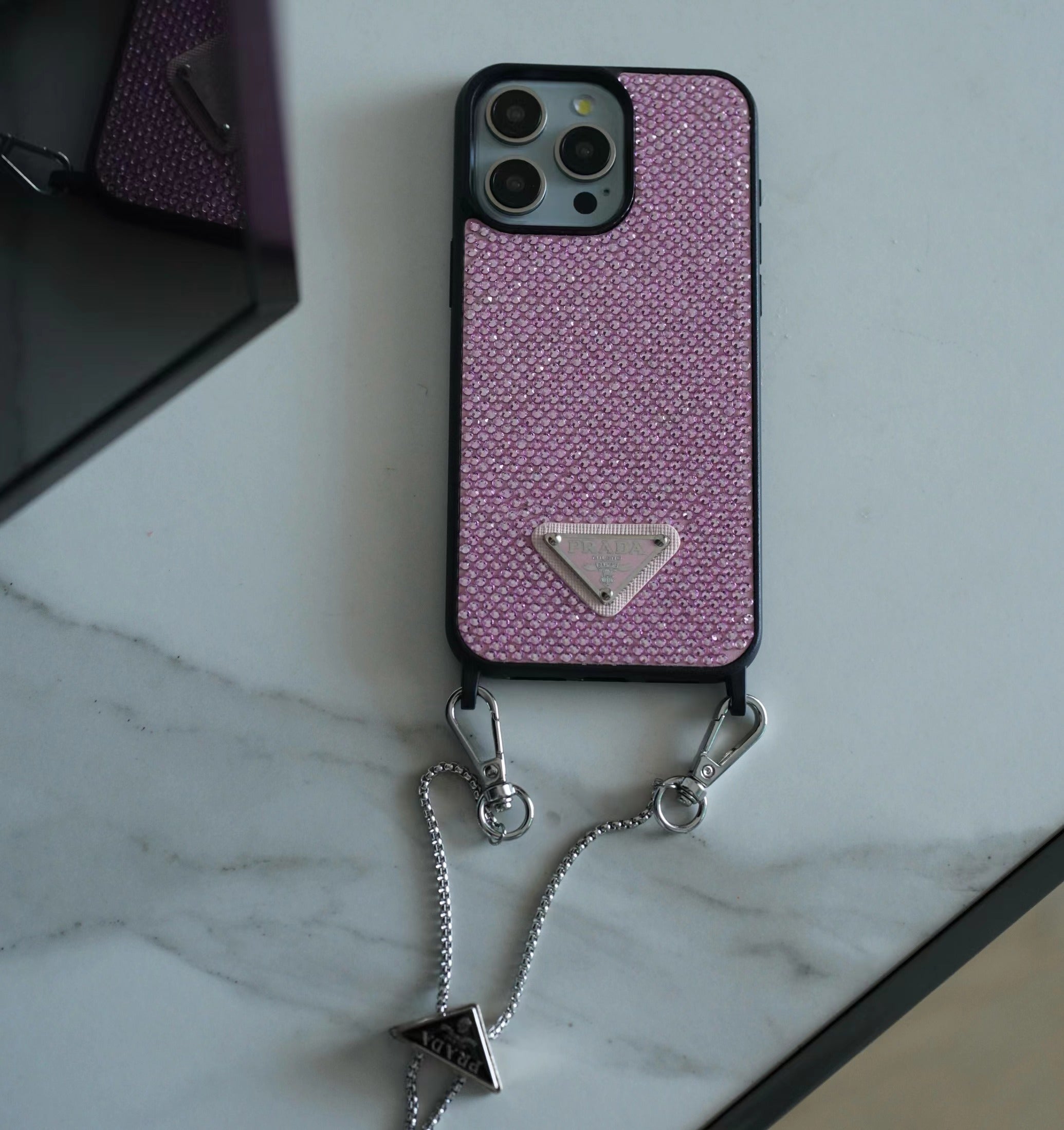 Luxe diamanten crossbody iPhone-hoesje