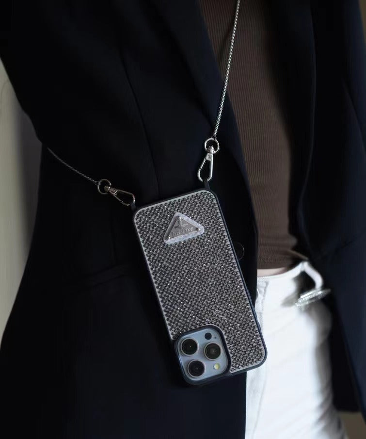 Luxe diamanten crossbody iPhone-hoesje