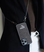 Luxe diamanten crossbody iPhone-hoesje