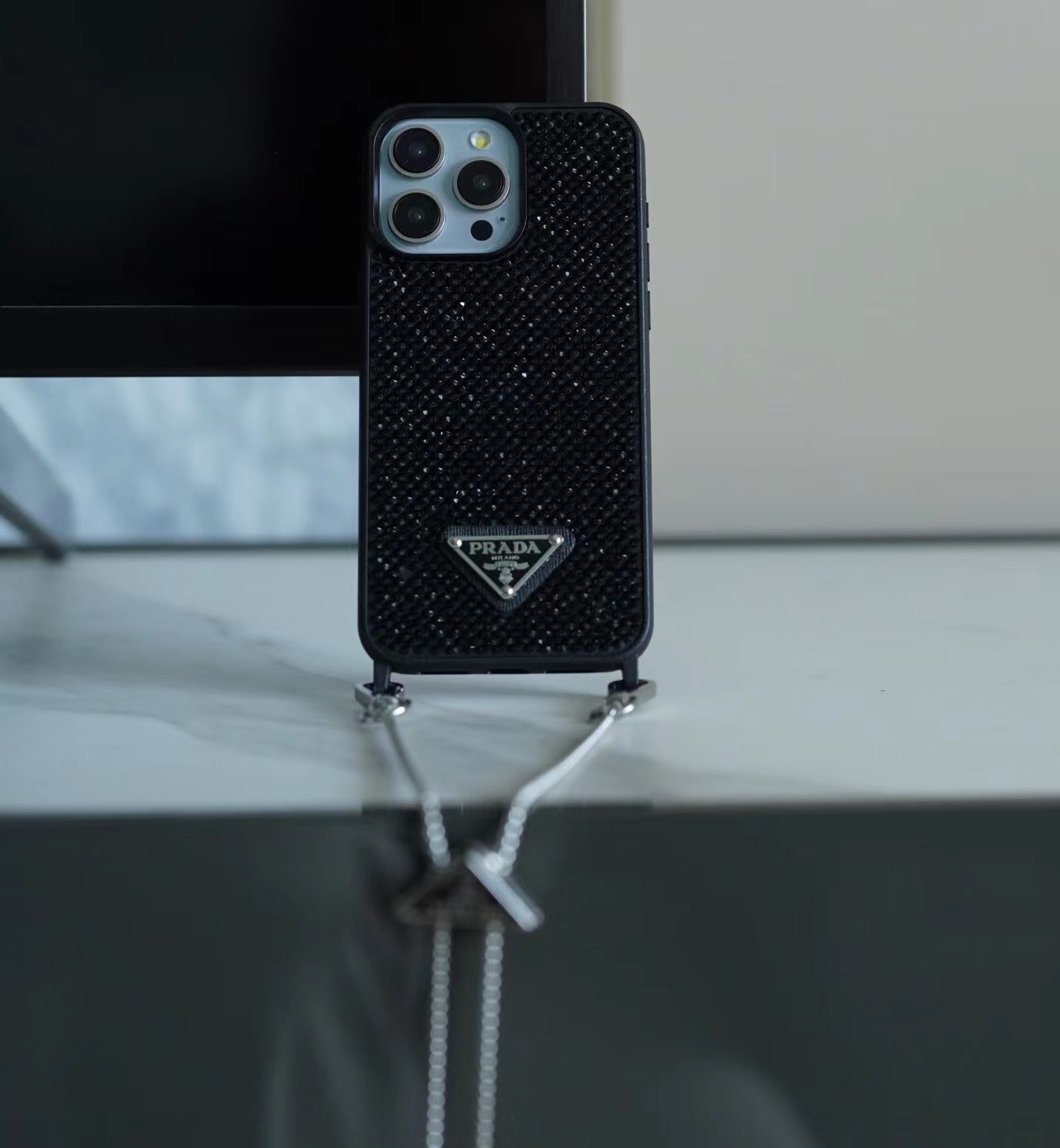 Luxe diamanten crossbody iPhone-hoesje