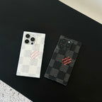 奢華黑色<lAMP>白色方形 iPhone 手機殼