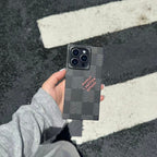 奢華黑色<lAMP>白色方形 iPhone 手機殼
