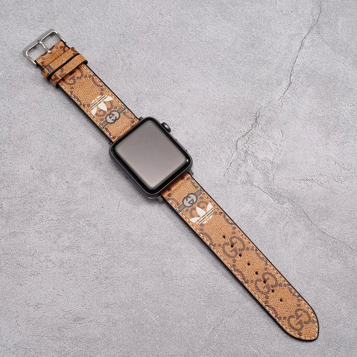 Leather Monogram Apple Watch Bands