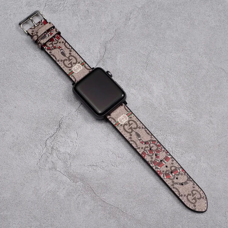 Leather Monogram Apple Watch Bands