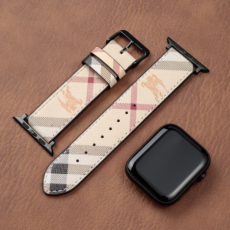 Leather Monogram Apple Watch Bands