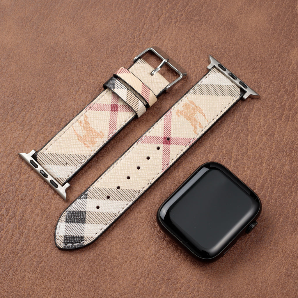 Leather Monogram Apple Watch Bands