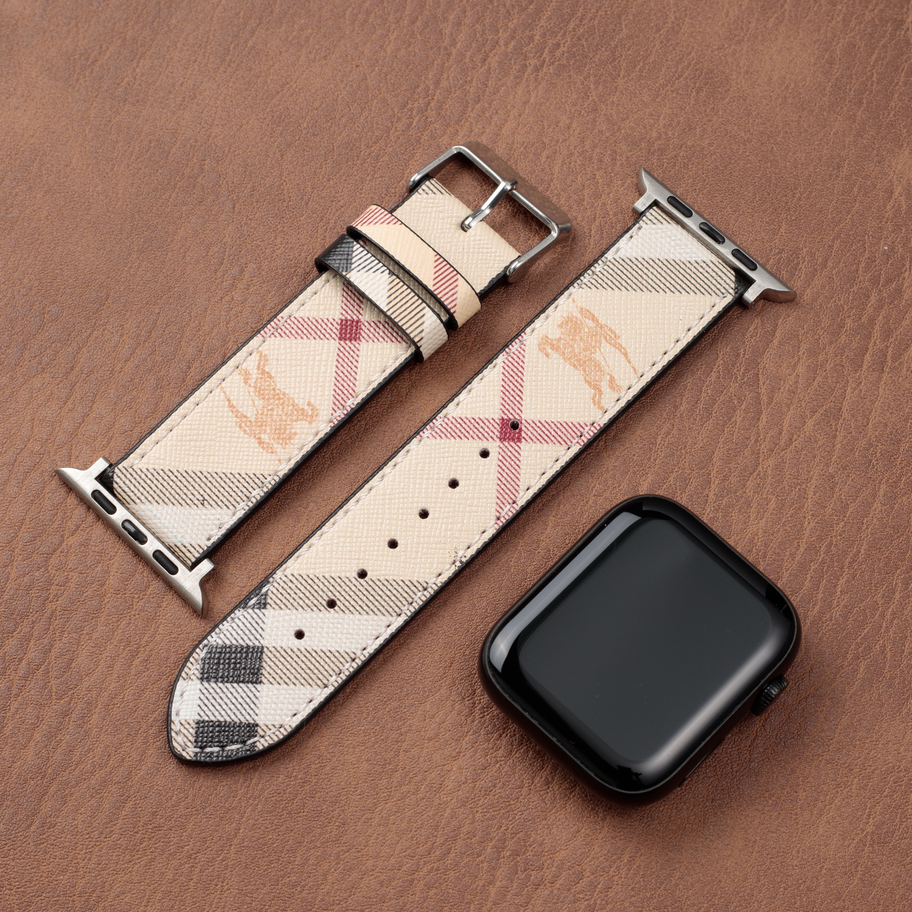 Leather Monogram Apple Watch Bands