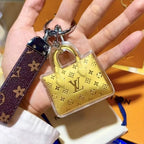 Mini borsa portachiavi dorata