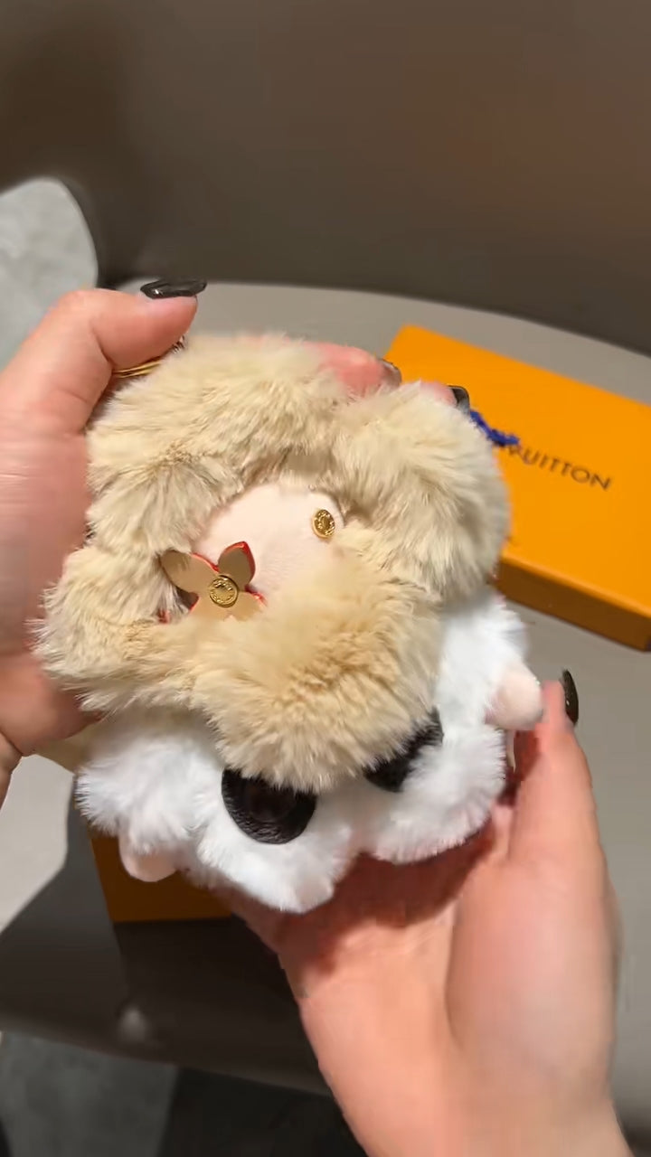 Porte-clés en peluche tournesol mignon et moelleux