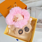 Porte-clés en peluche tournesol mignon et moelleux