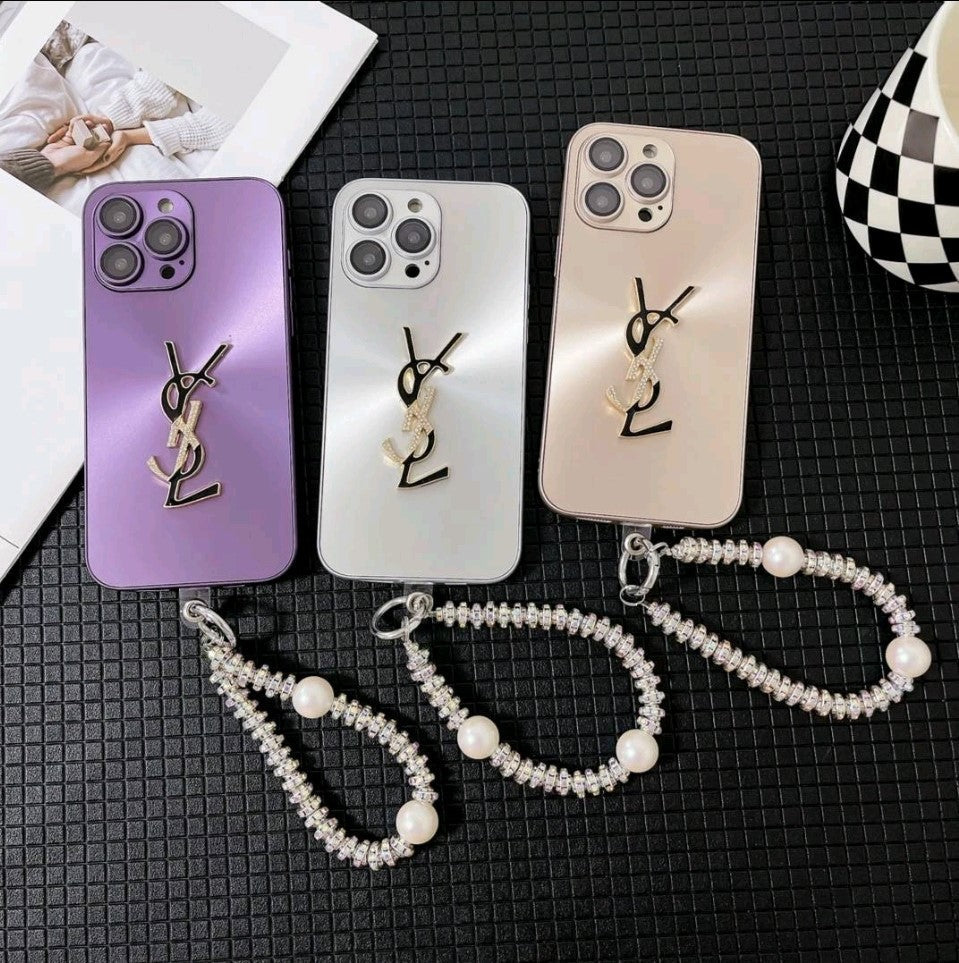 Husă Elegantă pentru iPhone Letter Shine x Mono Cu Lanț