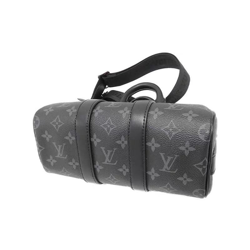 Luxury Leather Monogram Eclipse Canvas Duffle Bag