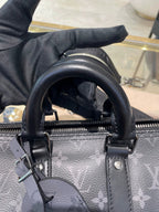 Luxury Leather Monogram Eclipse Canvas Duffle Bag