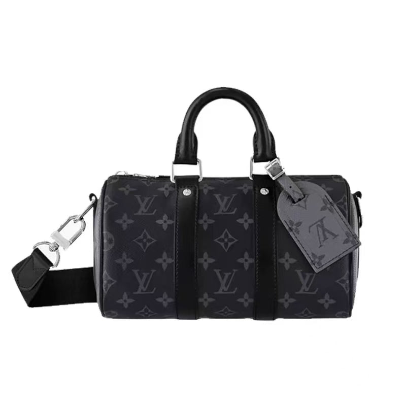 Luxury Leather Monogram Eclipse Canvas Duffle Bag