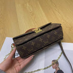 Vintage Lock Chain Shoulder Bag – Classic Monogram Design