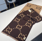 Cozy Double-Sided Knitted Monogram Scarf – Winter Luxury Essential