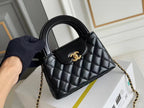 Noir Quilted Top-Handle Chain Mini Bag 026