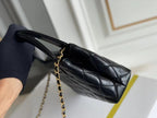 Noir Quilted Top-Handle Chain Mini Bag 026