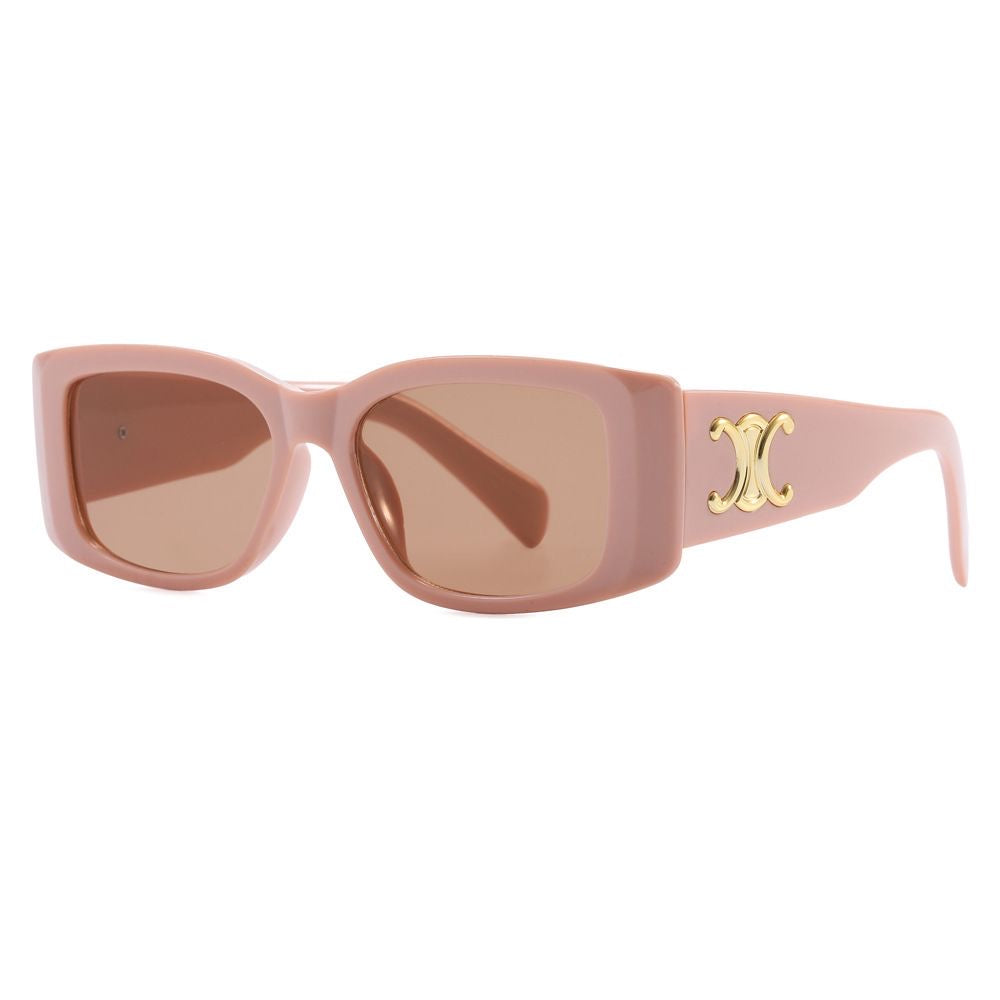 Luxury Retro Sunglasses with Gold Plaque