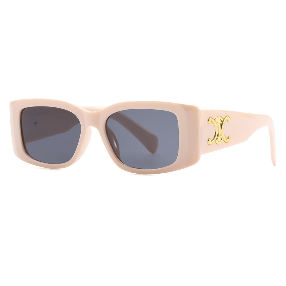 Luxury Retro Sunglasses with Gold Plaque