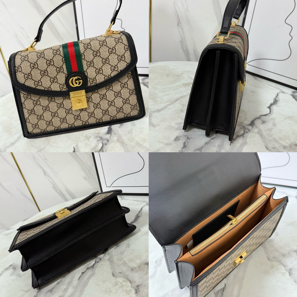 Luxe Monogram Leather Satchel