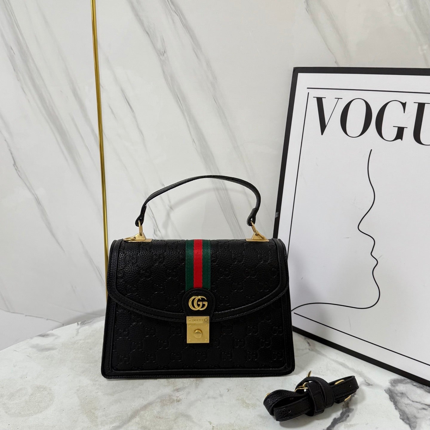 Luxe Monogram Leather Satchel