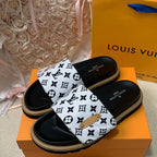 Trendy adjustable platform slippers with velcro straps