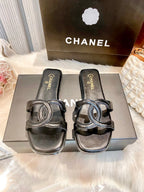 Premium light-luxury glossy flat slides