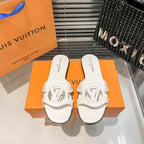 Premium hollow logo single-strap flat slides